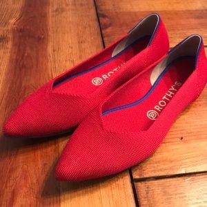Rothy’s Chili Red Pointed Toe flat